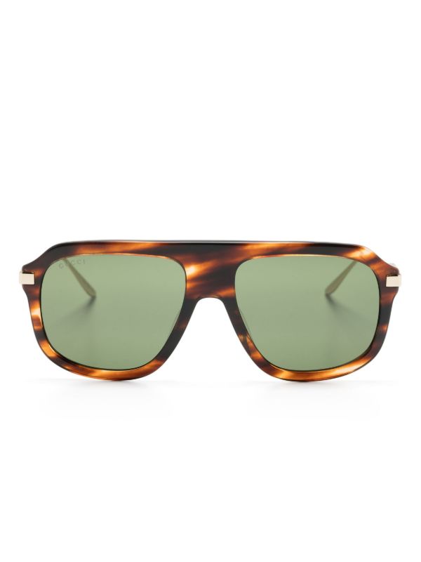 Gucci Eyewear brown pilot-frame sunglasses | Browns Sunglasses