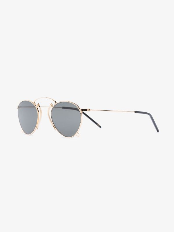 Gucci Eyewear Gold Tone Round Frame Sunglasses | Browns Sunglasses