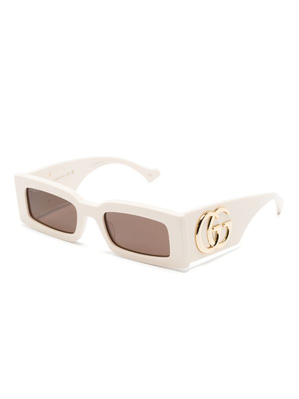 Gucci Eyewear Neutral Gene GG Rectangle Sunglasses | Browns Sunglasses