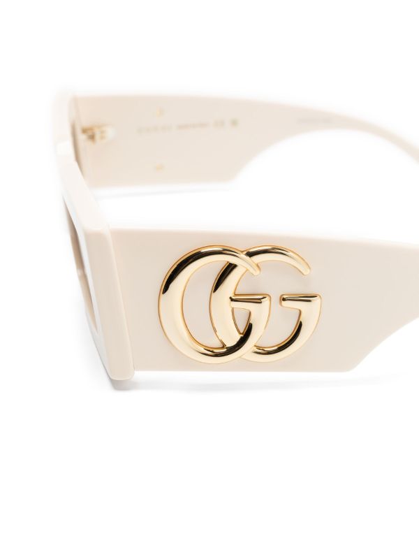 Gucci Eyewear Neutral Gene GG Rectangle Sunglasses | Browns Sunglasses