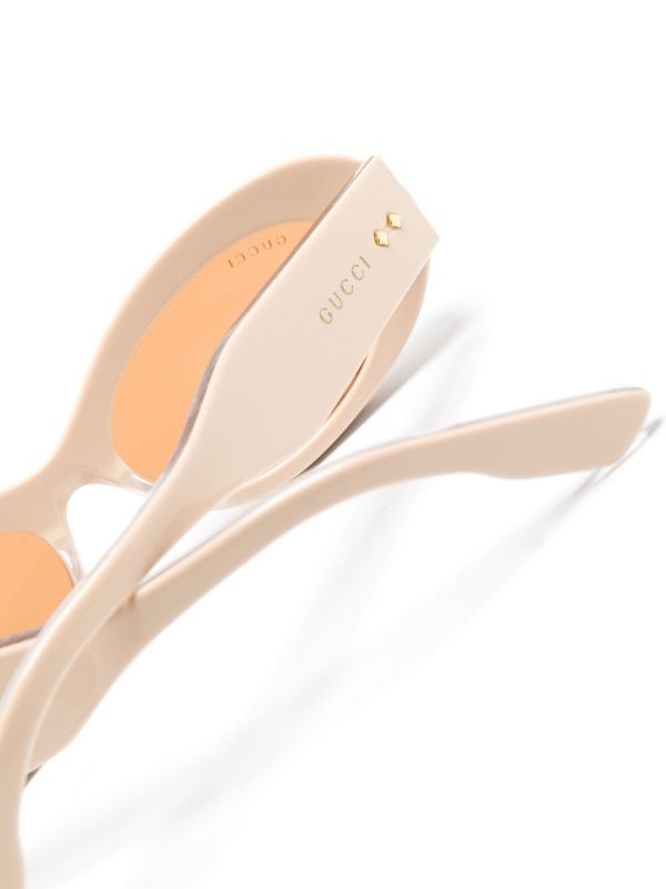 Gucci Eyewear Neutral Oval-Frame Sunglasses | Browns Sunglasses