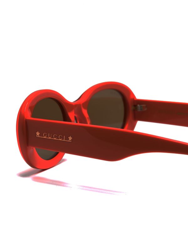 Gucci Eyewear Orange Oval-Frame Sunglasses | Browns Sunglasses