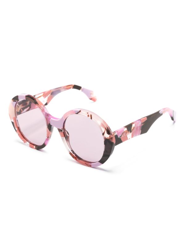 Gucci Eyewear Pink Nouvelle Vague Round-Frame Sunglasses | Browns Sunglasses