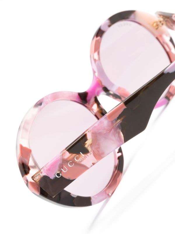 Gucci Eyewear Pink Nouvelle Vague Round-Frame Sunglasses | Browns Sunglasses