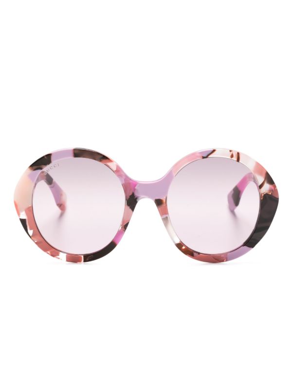 Gucci Eyewear Pink Nouvelle Vague Round-Frame Sunglasses | Browns Sunglasses