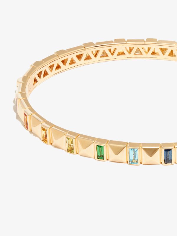 Harwell Godfrey 18K Yellow Gold Pyramid Multi-stone Bangle Bracelet | Browns Fine Bracelets
