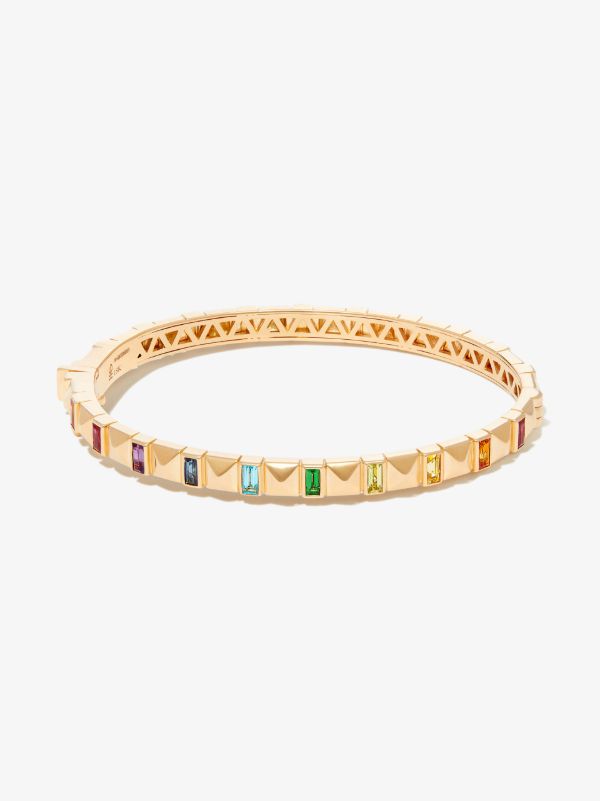 Harwell Godfrey 18K yellow gold pyramid multi-stone bangle bracelet | Browns Fine Bracelets