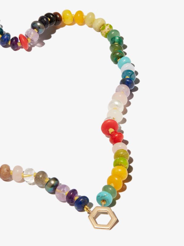 Harwell Godfrey 18K Yellow Gold Rainbow Gemstone Beaded Necklace | Browns Fine Necklaces
