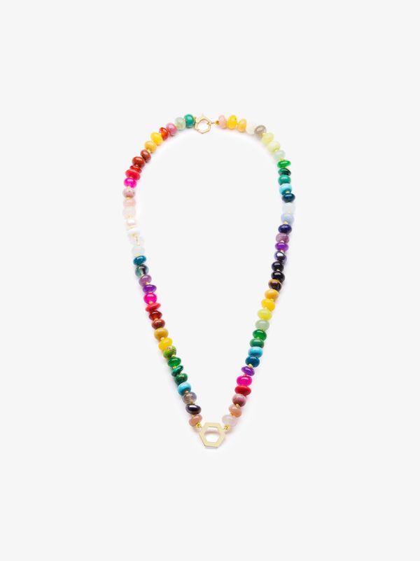 Harwell Godfrey 18K yellow gold rainbow gemstone beaded necklace | Browns Fine Necklaces