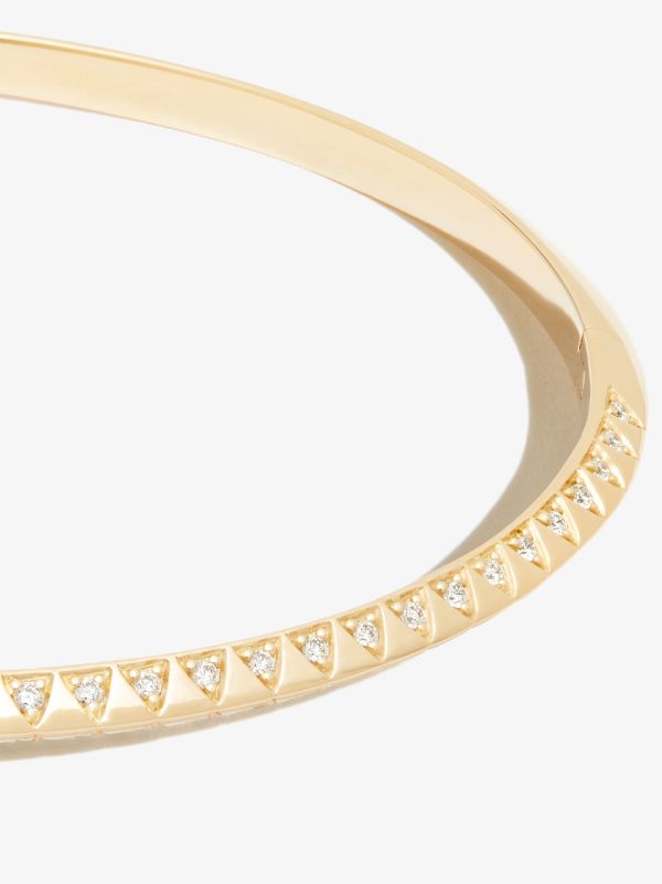 Harwell Godfrey 18K Yellow Gold Skinny Talisman Diamond Bangle Bracelet | Browns Fine Bracelets