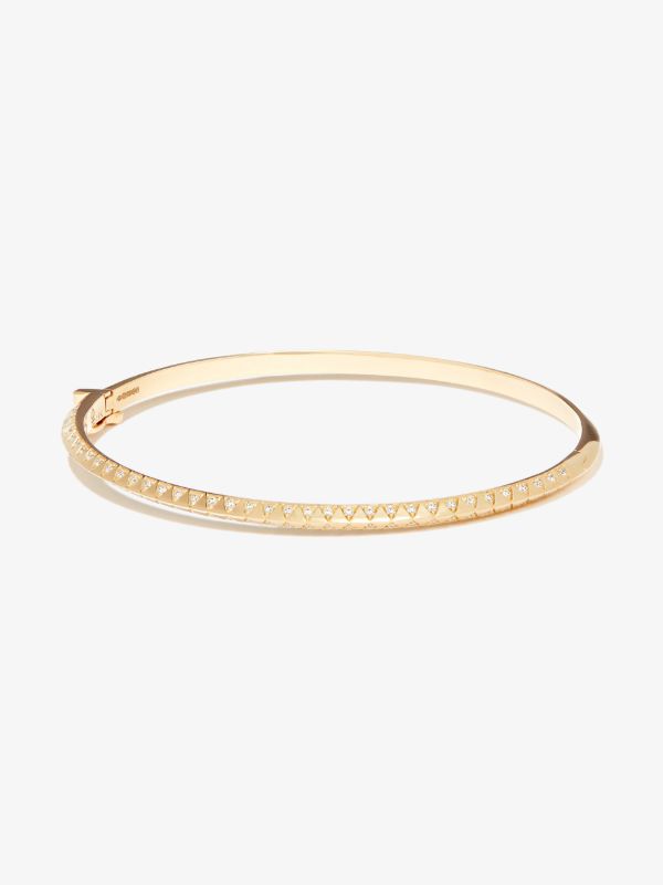 Harwell Godfrey 18K yellow gold Skinny Talisman diamond bangle bracelet | Browns Fine Bracelets