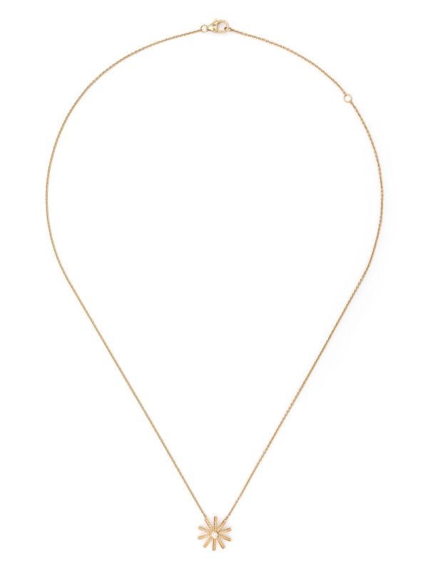 Harwell Godfrey 18K Yellow Gold Tiny Sunflower Diamond Pendant Necklace | Browns Fine Necklaces