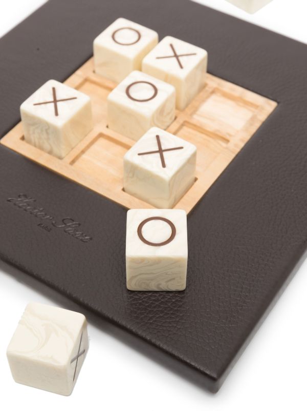 Hector Saxe Brown Leather Tic Tac Toe Game | Browns Table Games