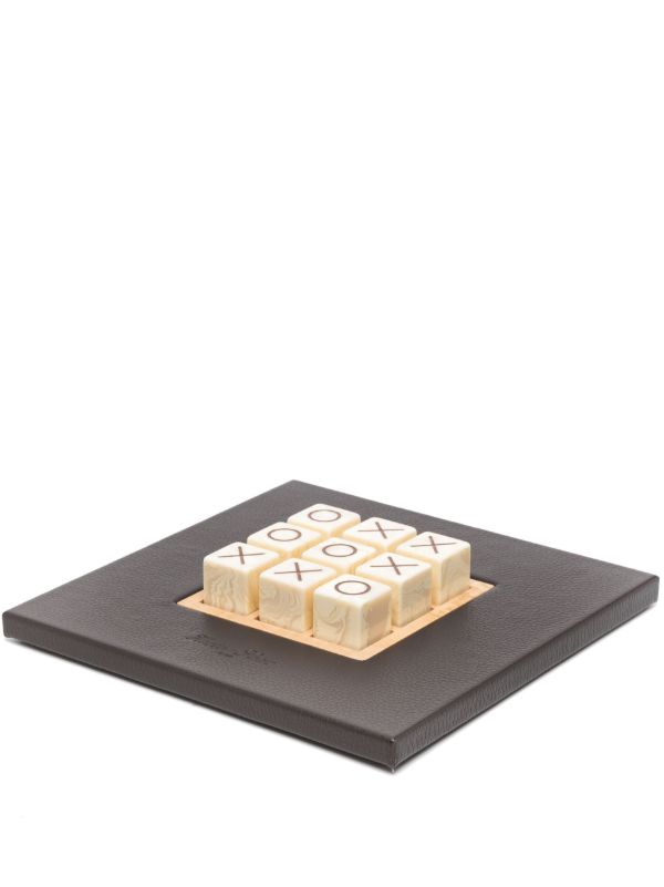 Hector Saxe brown leather Tic Tac Toe game | Browns Table Games