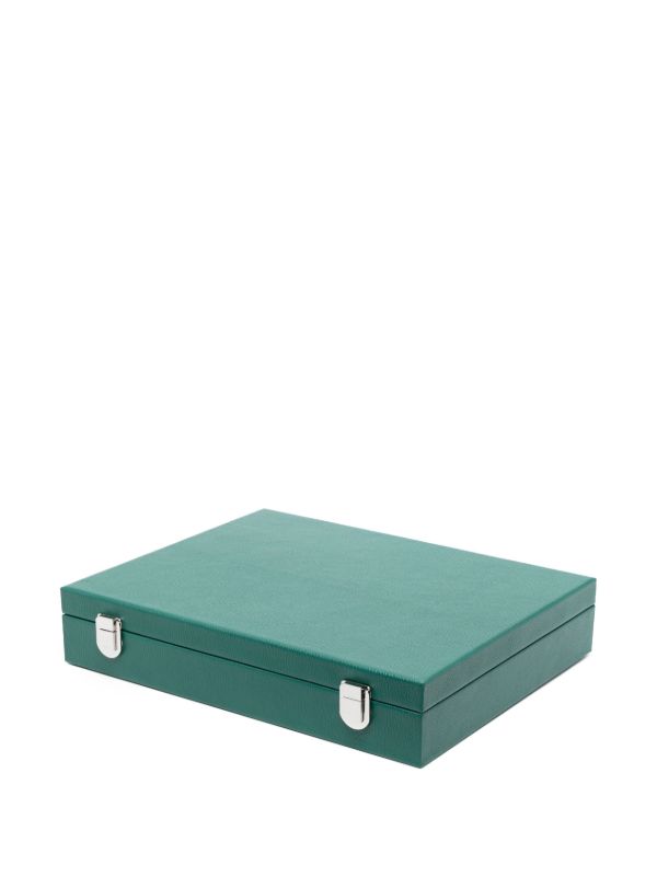 Hector Saxe Green 440 Chips Leather Poker Set | Browns Table Games