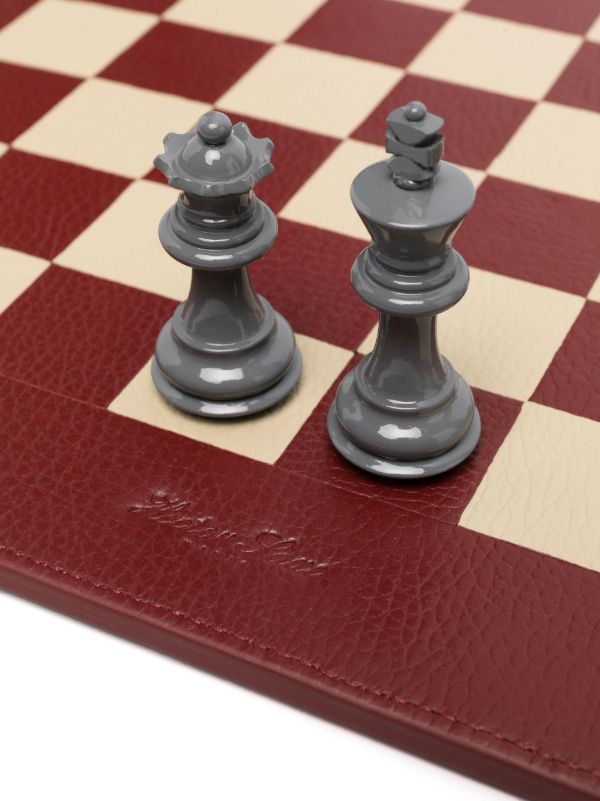 Hector Saxe Red Leather Chessboard | Browns Table Games