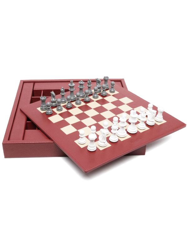 Hector Saxe red leather chessboard | Browns Table Games