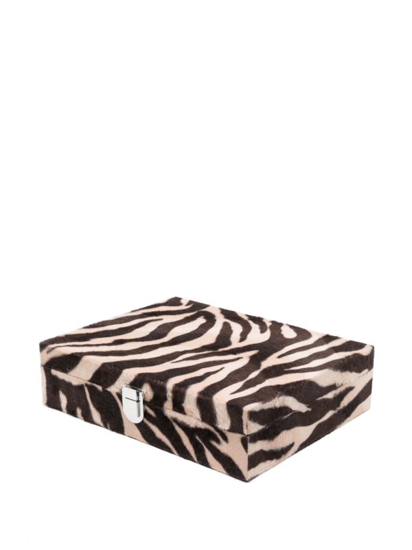 Hector Saxe X Browns Brown Zebra Print Leather Poker Set | Browns Table Games