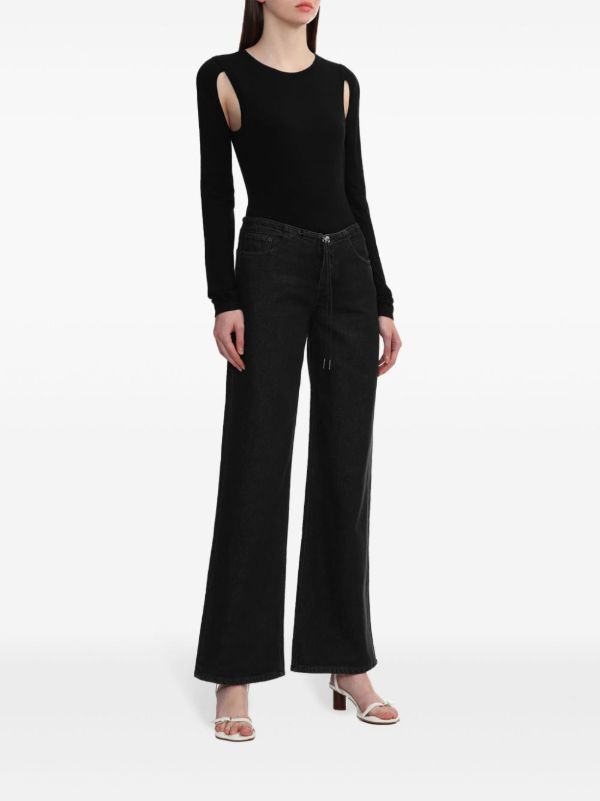 Helmut Lang Black Cut-out Cotton Sweater | Browns Knitted Sweaters