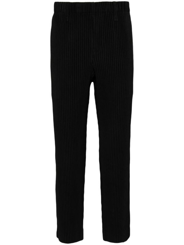 Homme Plissé Issey Miyake Black Basics Plissé Tapered-Leg Trousers | Browns Tapered Pants
