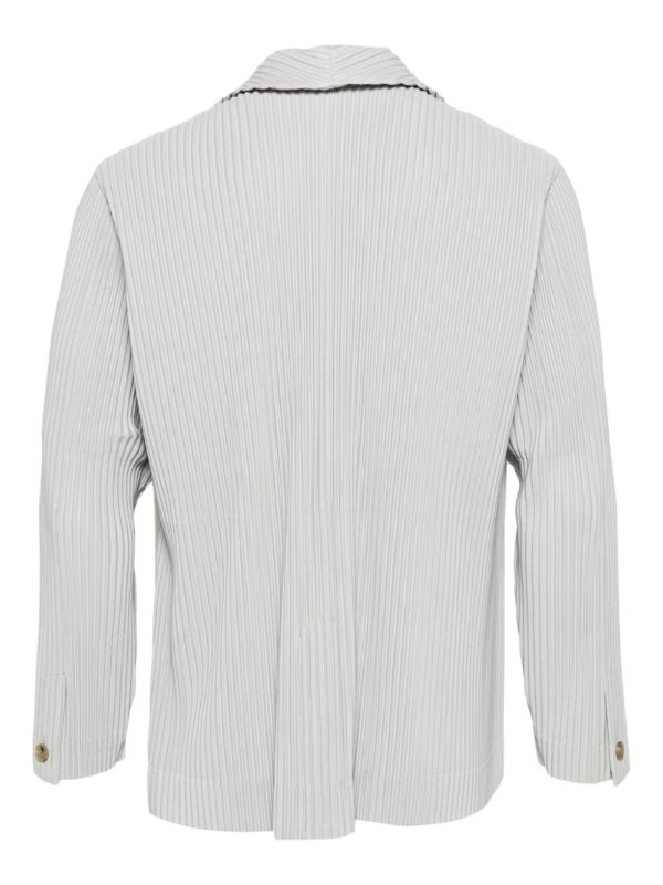 Homme Plissé Issey Miyake Grey Plissé-Effect Single-Breasted Blazer | Browns Blazers