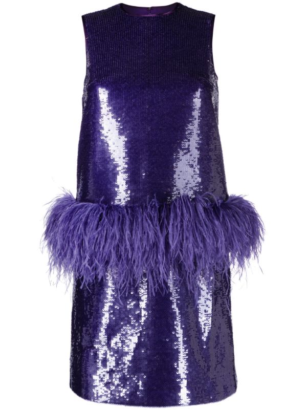 Huishan Zhang Purple Aura Sequin-Embellished Mini Dress | Browns Cocktail & Party Dresses