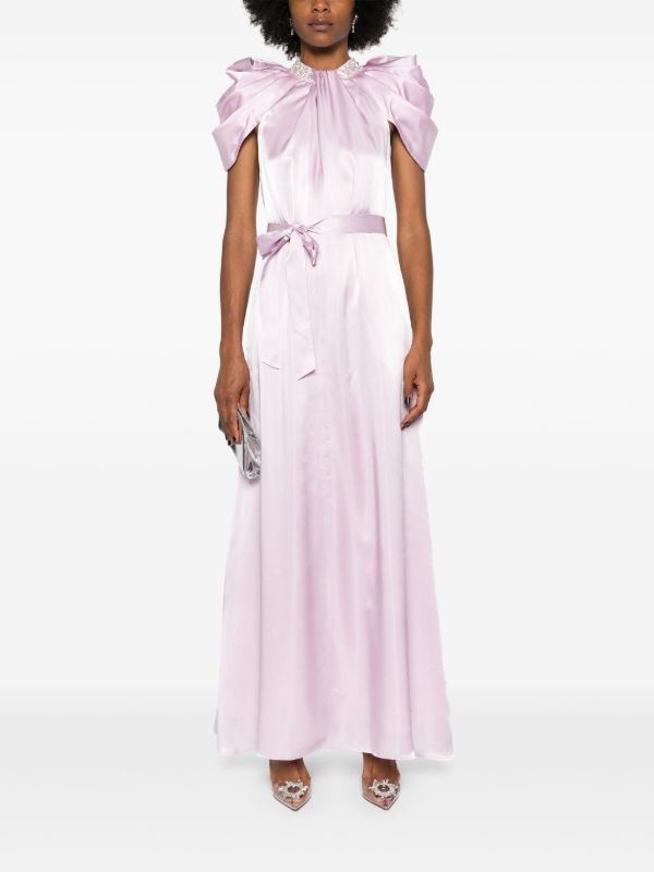 Huishan Zhang Purple Crystal-Embellished Satin Gown | Browns Cocktail & Party Dresses