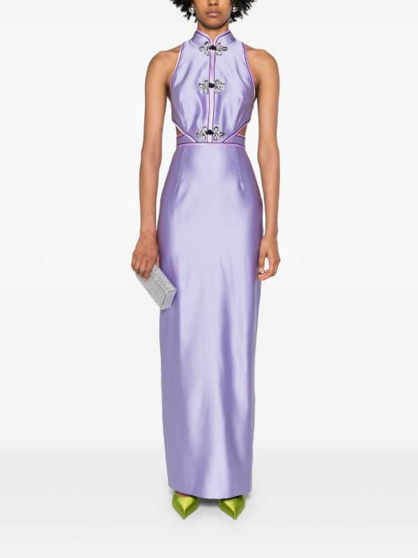 Huishan Zhang Purple Leila Satin Gown | Browns Cocktail & Party Dresses