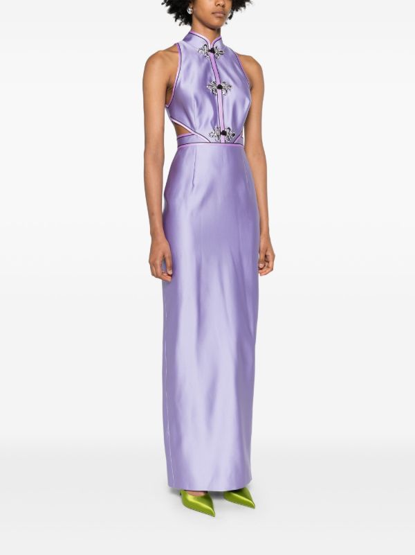Huishan Zhang Purple Leila Satin Gown | Browns Cocktail & Party Dresses