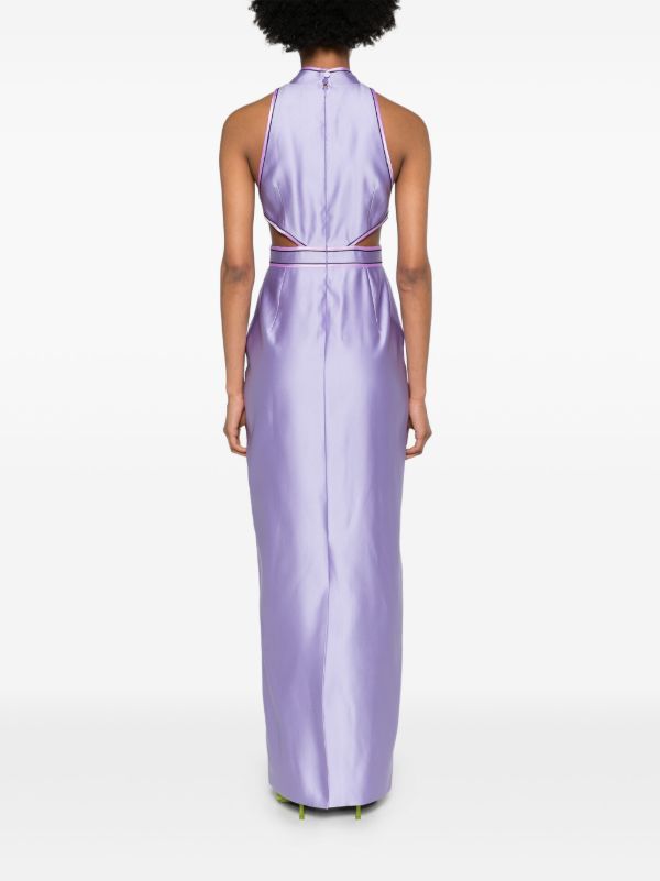 Huishan Zhang Purple Leila Satin Gown | Browns Cocktail & Party Dresses