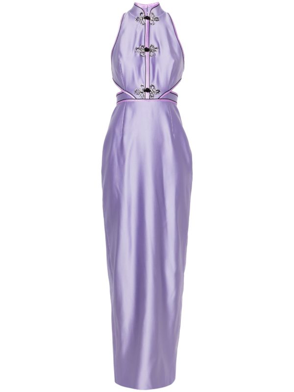 Huishan Zhang Purple Leila Satin Gown | Browns Cocktail & Party Dresses