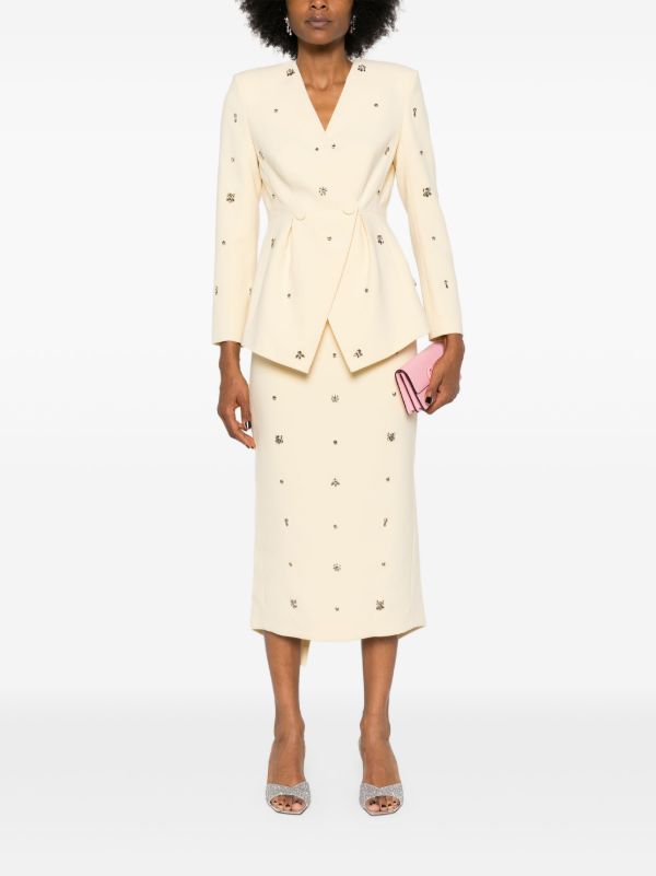 Huishan Zhang Yellow Thalia Crystal-Embellished Skirt | Browns High-Waisted Skirts