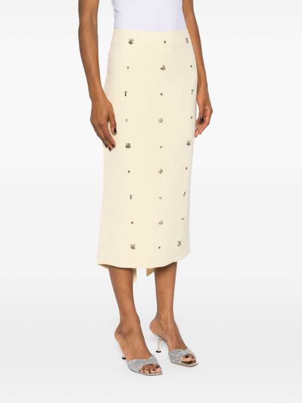 Huishan Zhang Yellow Thalia Crystal-Embellished Skirt | Browns High-Waisted Skirts