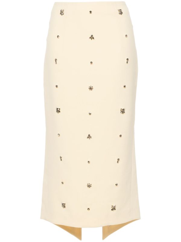 Huishan Zhang Yellow Thalia Crystal-Embellished Skirt | Browns High-Waisted Skirts