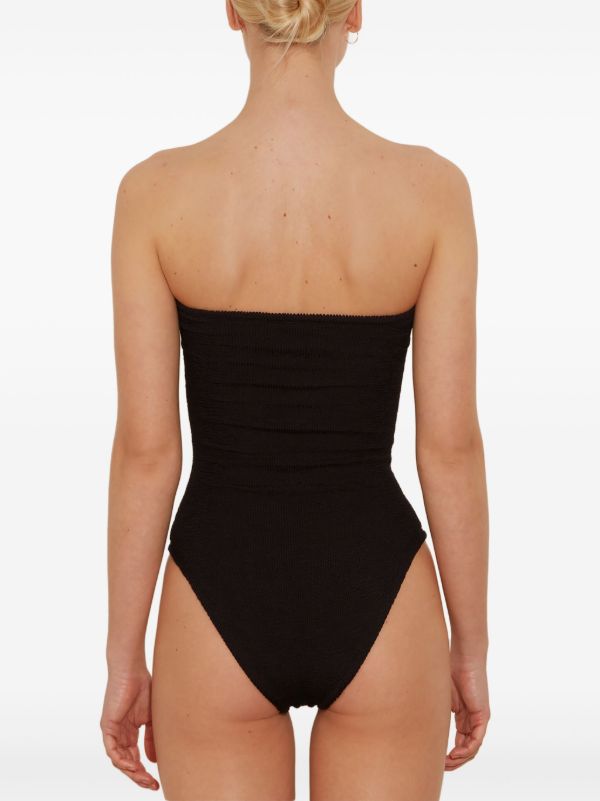 Hunza G Black Brooke Crinkle Swimsuit | Browns One-Pieces