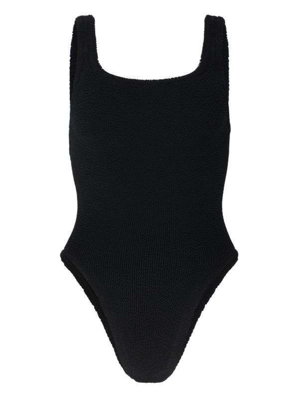 Hunza G black crinkle square neck swimsuit | Browns One-Pieces