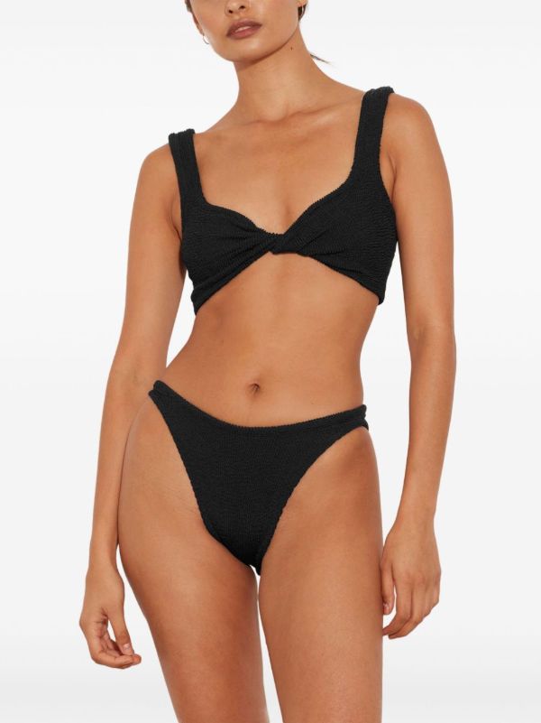 Hunza G Black Juno Crinkle Bikini | Browns Bikinis