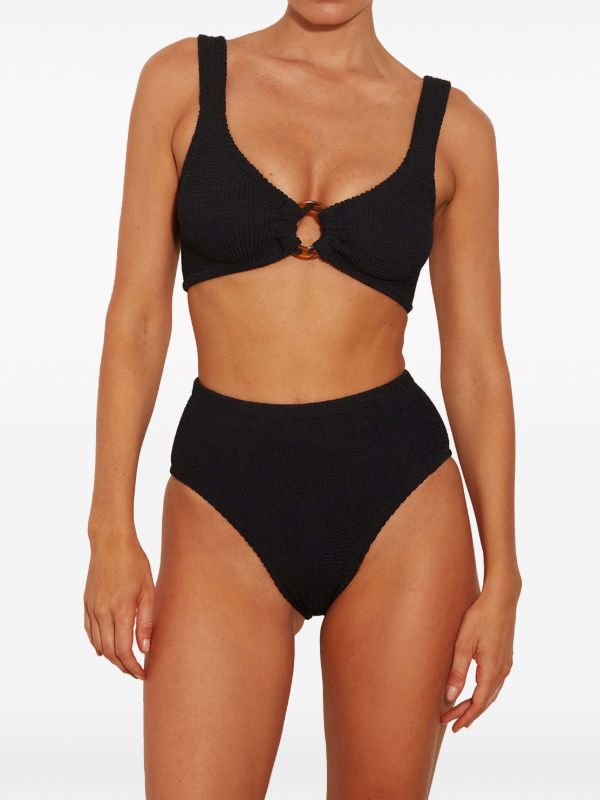Hunza G Black Nadine Crinkle Bikini | Browns Bikinis