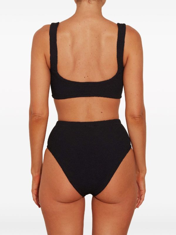 Hunza G Black Nadine Crinkle Bikini | Browns Bikinis