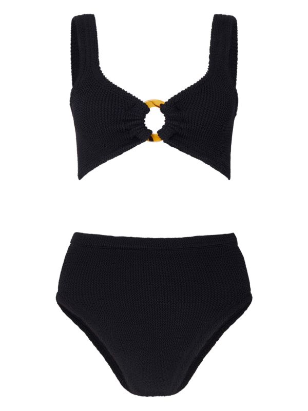 Hunza G Black Nadine Crinkle Bikini | Browns Bikinis