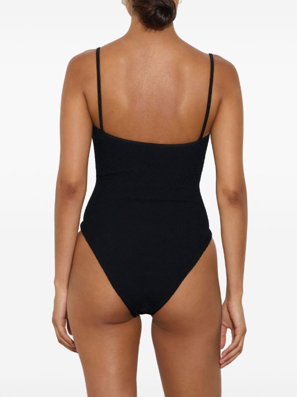 Hunza G Black Pamela Crinkle Swimsuit | Browns One-Pieces