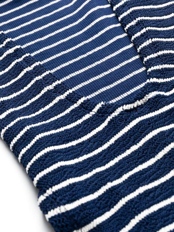 Hunza G Blue Striped Crinkled One-Piece Swimsuit | Browns One-Pieces