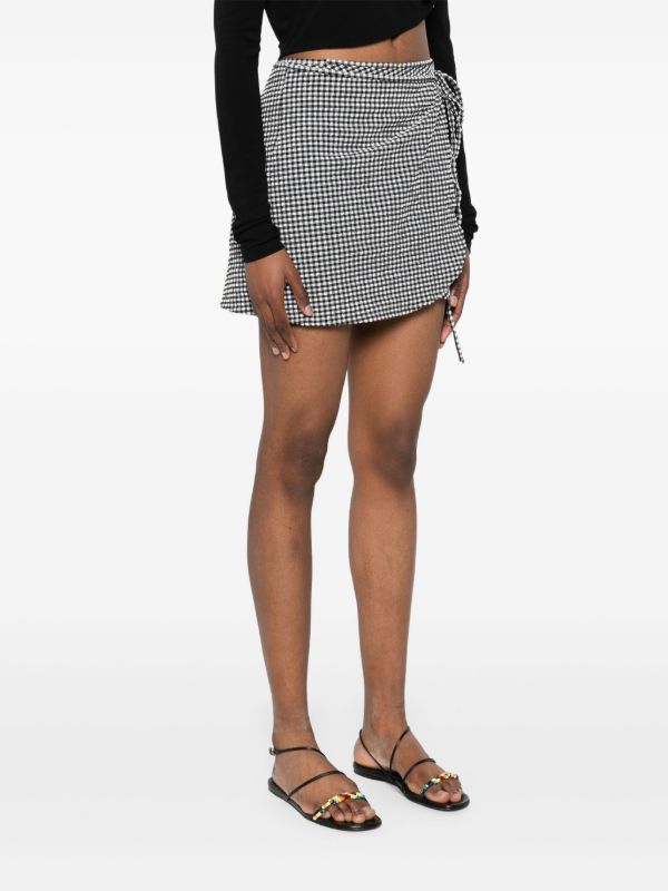 Hunza G Checked Sarong Mini Skirt | Browns Fitted Skirts