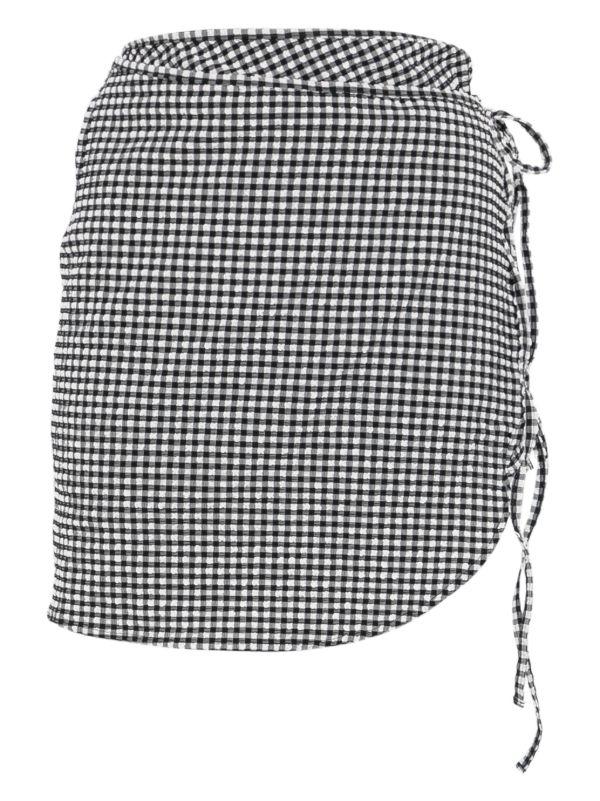 Hunza G checked sarong mini skirt | Browns Fitted Skirts