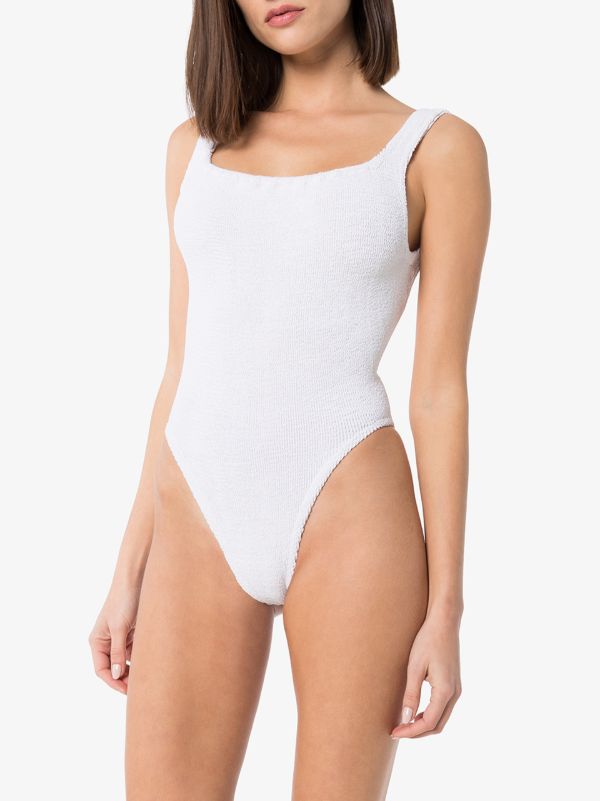 Hunza G Classic Square Neck Crinkle Swimsuit | Browns One-Pieces