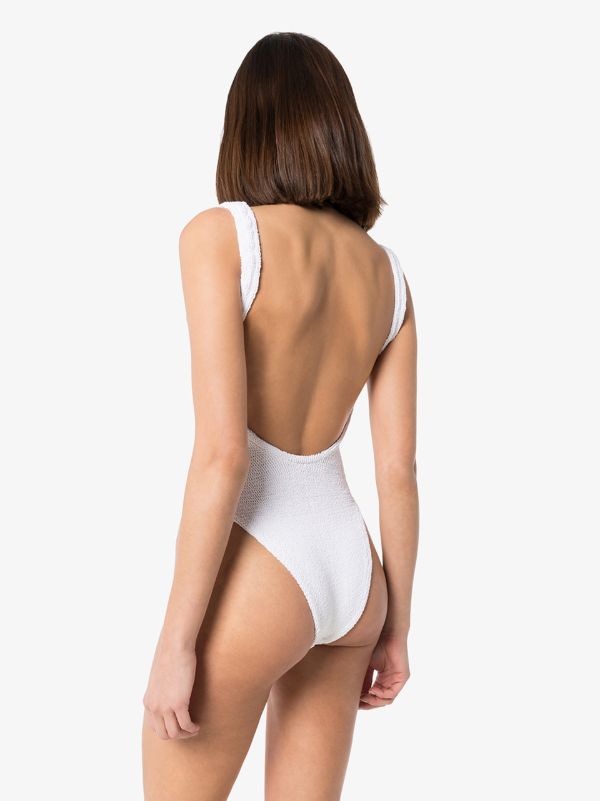 Hunza G Classic Square Neck Crinkle Swimsuit | Browns One-Pieces