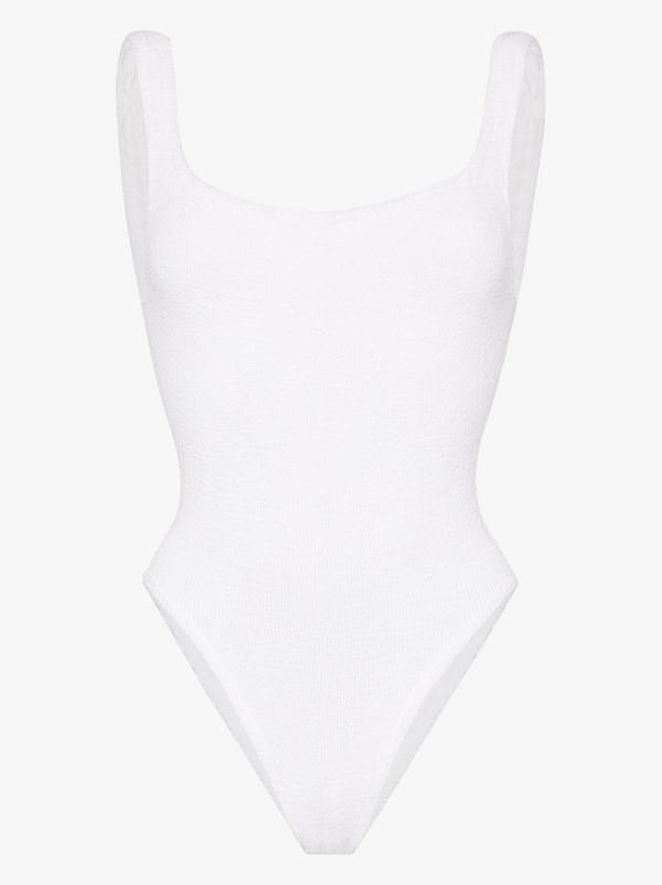 Hunza G classic square neck crinkle swimsuit | Browns One-Pieces