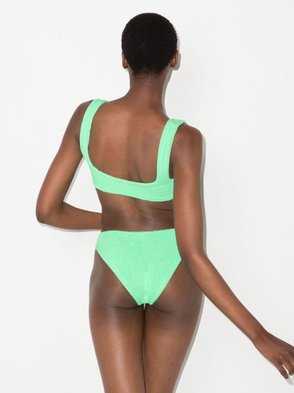 Hunza G Green Xandra Crinkle Bikini | Browns Bikinis