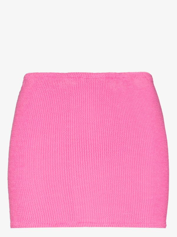 Hunza G Pink crinkle mini skirt | Browns Beach Cover-Ups