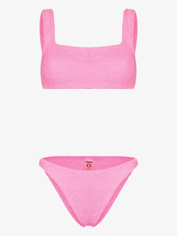 Hunza G Pink Xandra crinkle bikini | Browns Bikinis